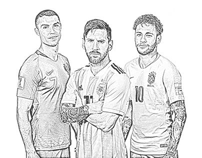 Neymar And Messi Drawings