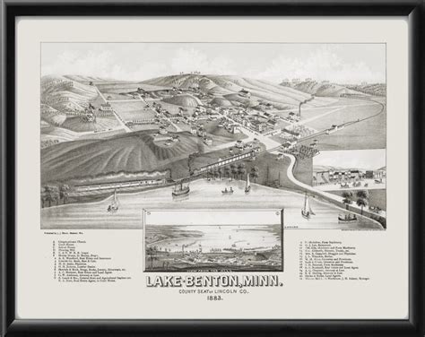 Lake Benton MN 1883 Restored Map | Vintage City Maps