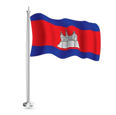 Premium Vector | Cambodian Flag Isolated Realistic Wave Flag of ...