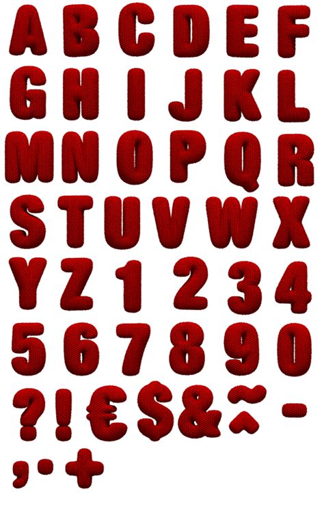 Red Knitted Font Is A Handmade 3D Font Made With Love And Care