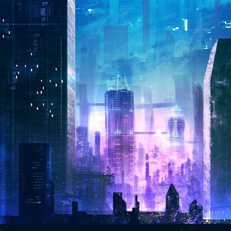 Futuristic City, Buildings, Night, Digital Art, Wallpaper - Futuristic City Wallpaper Samsung ...