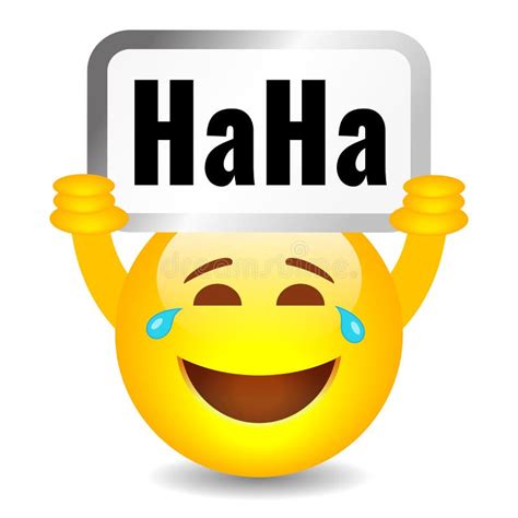 Happy Smiling Emoji with HaHa Sign Stock Vector - Illustration of comic, isolated: 241582511