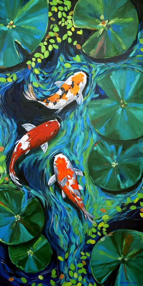 Koi Pond Wall Art Print, Abstract Painting Print in 2021 | Koi art, Abstract painting print ...