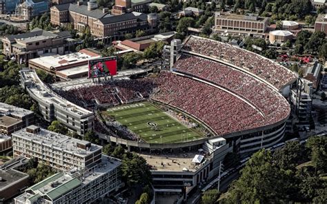 Download wallpapers Sanford Stadium, Between the Hedges, Georgia Bulldogs Stadium, University of ...