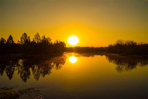 Sunrise over the Flambeau River image - Free stock photo - Public ...