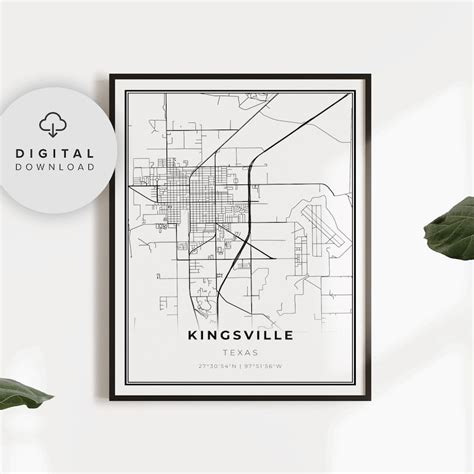 Kingsville Map Print Texas TX USA Map Art Poster Printable - Etsy