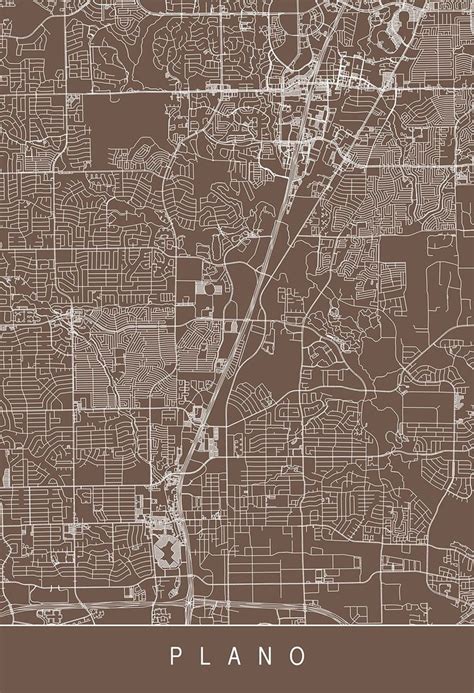 PLANO CITY MAP Line Art City Map Road Map of Plano, Texas Map U.S.A. - Etsy Canada | Map murals ...