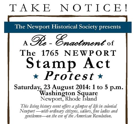 "Angry Citizens" will Protest Stamp Act in Newport on Saturday | Newport, RI Patch