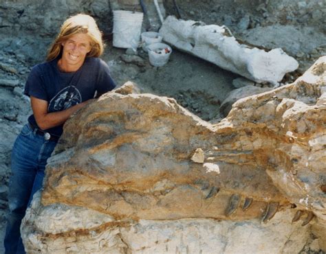 Sue Hendrickson with Sue the T. rex : Paleontology