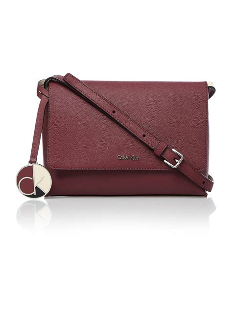 Calvin klein Sofie Burgundy Cross Body Bag in Purple | Lyst