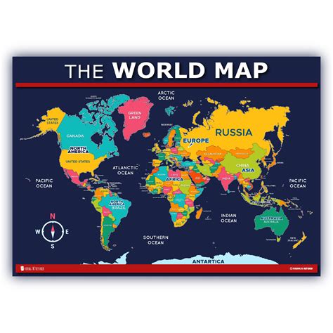 World map poster for kids Laminated – Young N' Refined