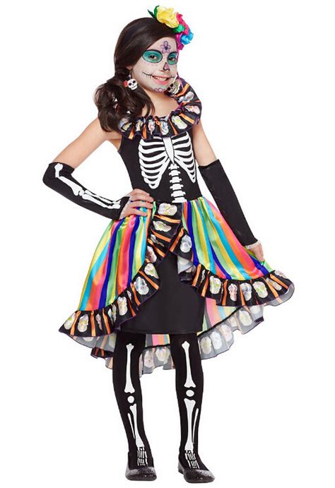 Girls Day of The Dead Sugar Skull Costume | Forever Young