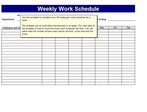 8+ Weekly Employee Work Schedule Template | DocTemplates