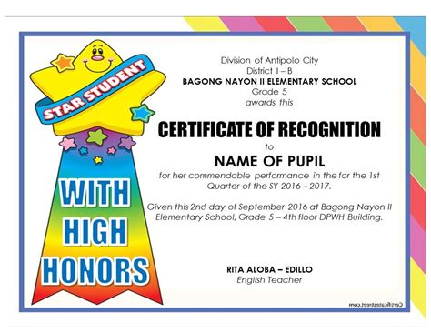 Printable Awards For Students