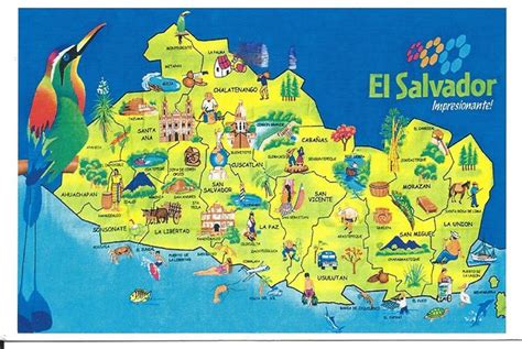 MY POSTCARD-PAGE: EL SALVADOR ~ Map ~ | El salvador art, Salvador, El ...