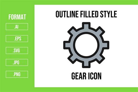 Gear Outline Filled Icon Graphic by mhd.usman00 · Creative Fabrica