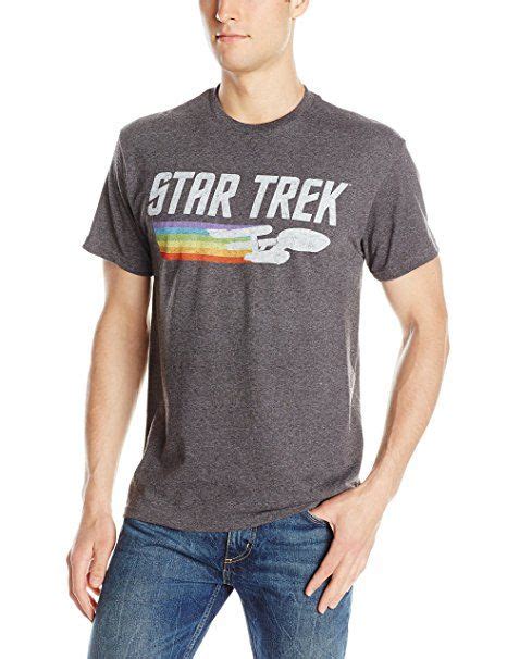 Men's Star Trek Vintage Logo T-Shirt, Charcoal Heather, Medium | Star ...