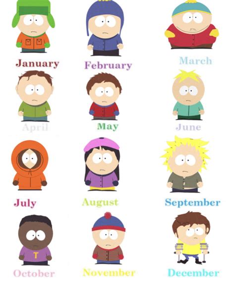 Birth month = your south park character | Fandom