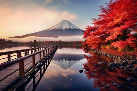 Premium AI Image | sunrise over mt fuji