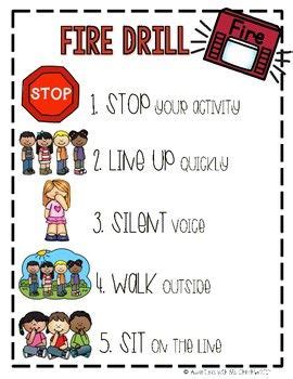 Fire Drill Visual Expectations Poster | Fire drill, Drill, Language learners