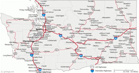 Large Detailed Roads And Highways Map Of Washington State With All Images