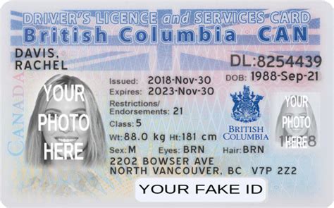 Fake ID Canada British Columbia Template – Best Fake ID Templates