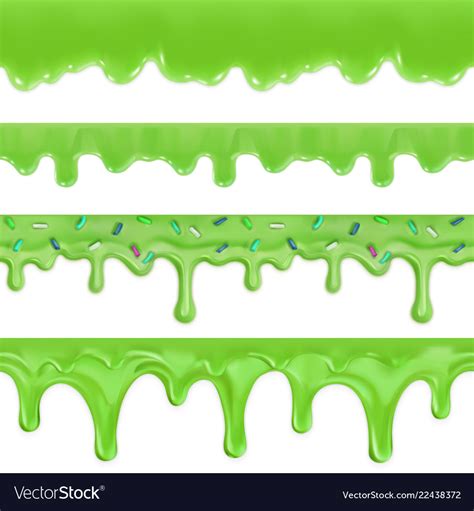 Green slime halloween seamless pattern 3d set Vector Image