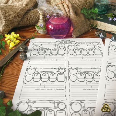 Dnd 5e Druid Wild Shapes: A4 Character Sheet PDF for Dungeons - Etsy UK | Wild shape, Dungeons ...