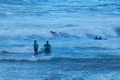 young athletes practising the water sport of surfing 23326907 Stock Photo at Vecteezy