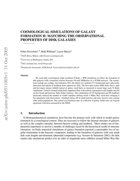 (PDF) COSMOLOGICAL SIMULATIONS OF GALAXY FORMATION II: MATCHING THE OBSERVATIONAL PROPERTIES OF ...