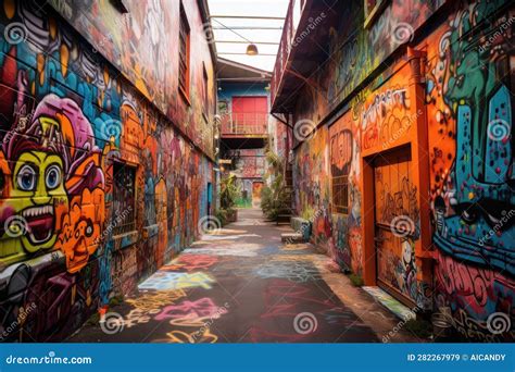 Graffiti Wonderland: Vibrant Panorama Showcasing an Urban Wonderland ...