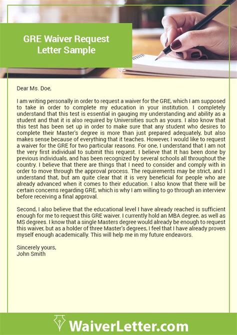 Best Waiver Letter Sample https://www.waiverletter.com/best-waiver-letter-sample/ | Letter ...