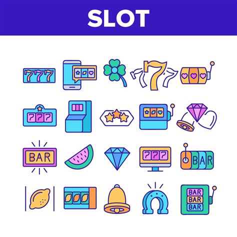 Slot Casino Machine Collection Icons Set Vector 9683545 Vector Art at ...