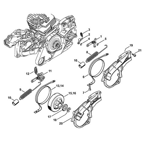 Stihl MS 261 Chainsaw (MS261 CQZ) Parts Diagram, Chain Brake