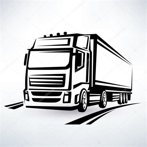 European truck outlined vector symbol Stock Vector by ©baldyrgan 46543093