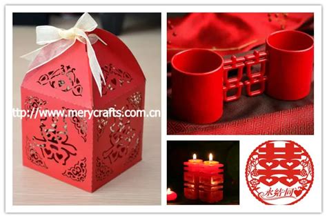 Chinese new year decorations made in China double happiness favor boxes ...