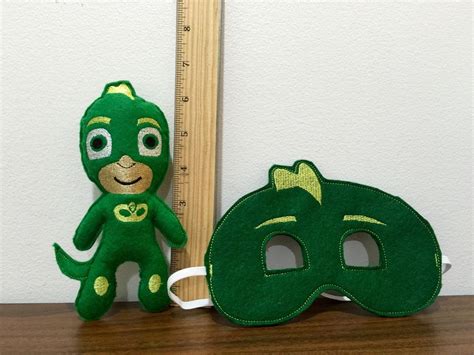 PJ Masks Inspired Gecko Plushie doll & mask set, stuffed toy Bedtime ...