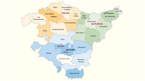 Mapa de provincias del País Vasco