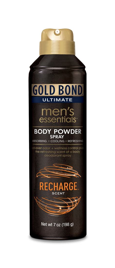 GOLD BOND Ultimate Men's Essentials Body Powder Spray, Recharge Scent ...