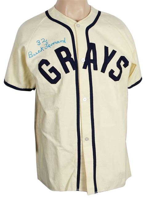 Lot Detail - Buck Leonard Signed Homestead Grays Jersey