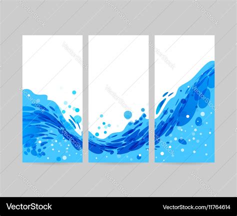 Set wave background brochure design Royalty Free Vector