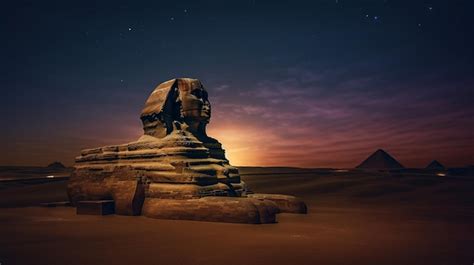 Premium AI Image | Night view of Sphinx