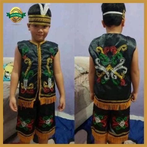 Jual Baju Adat Dayak Anak Laki dan Perempuan TK SD // Pakaian Adat ...