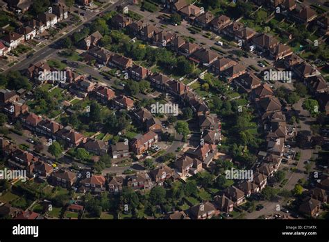 Aerial view of housing estate Stock Photo - Alamy