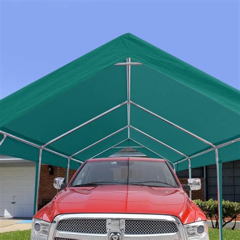 Peakop Outdoor 10x20ft Heavy Duty Storage Carport Shed Garage Canopy ...