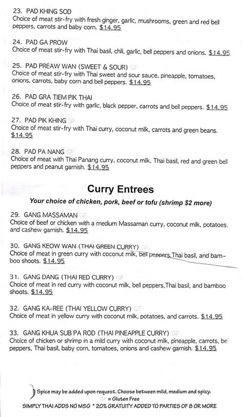 Simply Thai menu – SLC menu