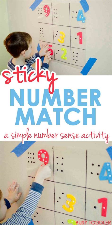 Sticky Number Match - Busy Toddler | Math activities preschool, Toddler math, Easy math activities