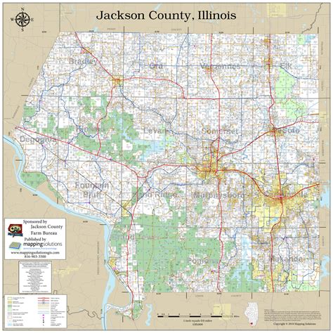 Jackson County Illinois 2018 Wall Map | Mapping Solutions