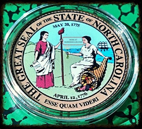 North Carolina State Seal Bxb363 Colorized Art Round