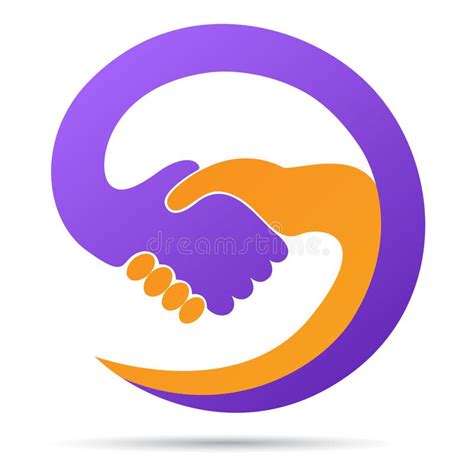 Hand shaking logo help together partnership trust friendly cooperation ...